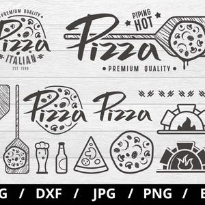 Pizzeria Logo setzt Sammlung Illustration svg, italienische Pizza, traditionelle Pizzeria, Pizza-Restaurant Embleme Symbol setzt Clipart svg