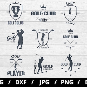 golf club sport logo sets collection illustration svg, golf tournament, golf championship, golf team emblems icon badge sets clipart svg