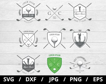 golf club logo sets collection illustration svg, golf tournament, golf championship, golf team emblems icon badge sets clipart svg