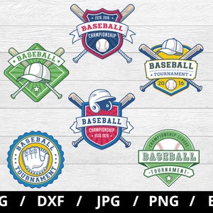 baseball tournament logo sets collection illustration svg, baseball club, baseball team, baseball emblems icon badge sets clipart svg