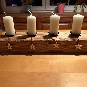 Advent wreath made from chopped old wood – Christmas decoration, candle holder, rustic Advent wreath, handmade decoration for Christmas