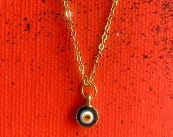 Evil Eye Necklace, Blue Evil Eye Protection Jewelry, Glass Evil Eye Bead Necklace, Turkish Evil Eye Necklace, Nazar boncuk, Gift for Her