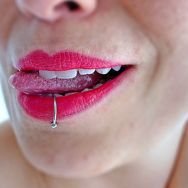 Fake Lip Ring, Silver Horseshoe Ring, Dainty Lip Cuff, Silver Lip Jewelry, Faux Lip Piercing, Hoop Lip Ring, Septum Ring