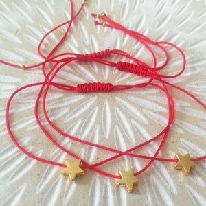 Pulsera estrella de cuerda roja, amuleto de estrella, ajustable, cuerda roja de protección, eres una estrella, pulsera de cabalá, regalo para ella, regalo para él