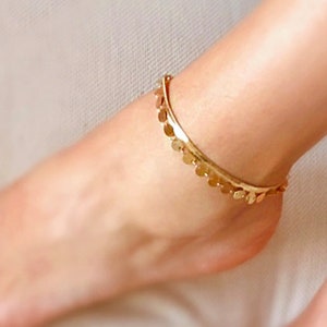 Layering Gold Anklet, Double Layered Boho Ankle Bracelet, Herringbone gold filled chain, Snake chain Anklet, Bridal Jewelry, Gift for her