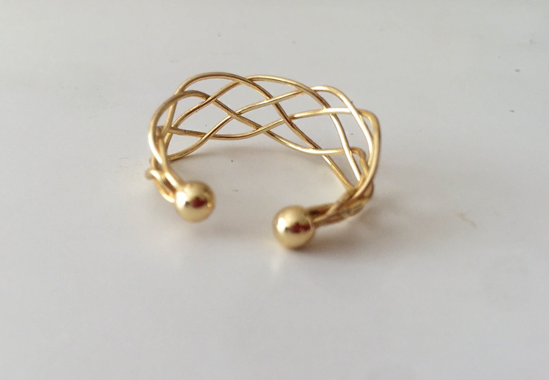 Gold Big Toe Ring, Filigree Toe Ring, Gold Filled Adjustable Toe Ring, Knuckle Ring, Foot
