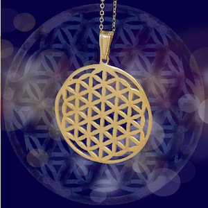 Flower of Life Necklace, Sacred Geometry Jewelry, Flower of Life Symbol Pendant_ Spiritual Charm, Circle Necklace, Mandala Design