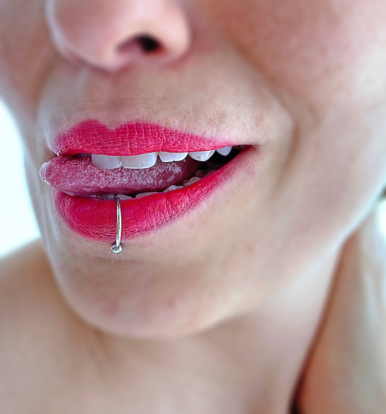 Fake Lip Ring, Silver Horseshoe Ring, Dainty Lip Cuff, Silver Lip Jewelry, Faux Lip Piercing, Hoop Lip Ring, Septum Ring image 1