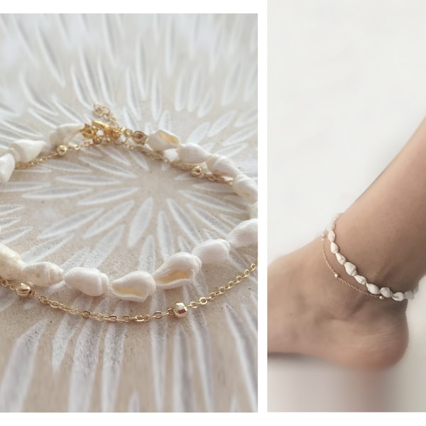 Seashell Anklet Etsy