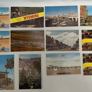 12 cartes postales anciennes du Wyoming