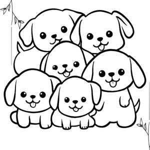 11-Page Dog Coloring Book for Kids | Adorable Dog Illustrations | Printable Coloring Pages | Fun Activity for Children
