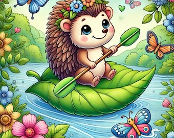 8-Page Hedgehog Coloring Book for Kids | Cute & Adorable Hedgehog Illustrations | Printable Coloring Pages