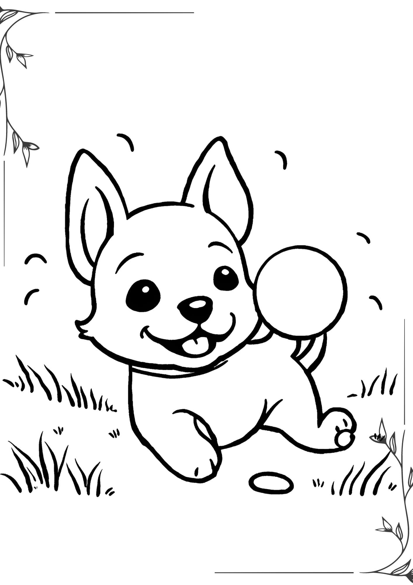 11-page Dog Coloring Book for Kids | Adorable Dog Illustrations ...