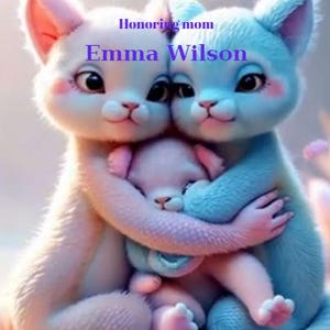 May include: A baby shower invitation featuring three cartoon kittens in pastel pink and blue hues. The text reads "Join Us For a BABY SHOWER Honoring mom Emma Wilson."