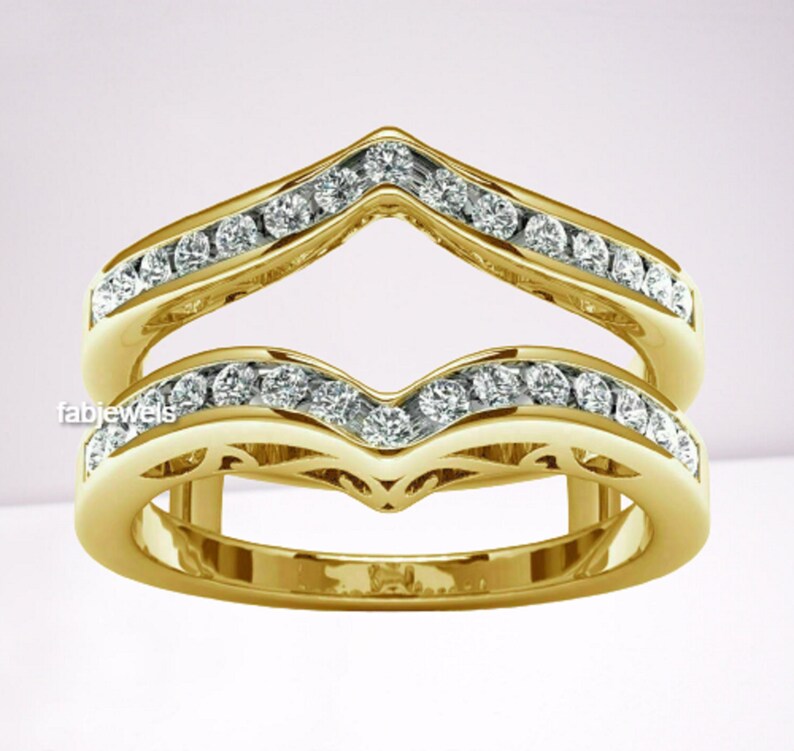 Diamond Enhancer Wedding Band Engagement Wrap Ring Guard Ring shops For Womens Wraps For Ring Anniversary Spacer Band Wrap Guard Band Ring For Her