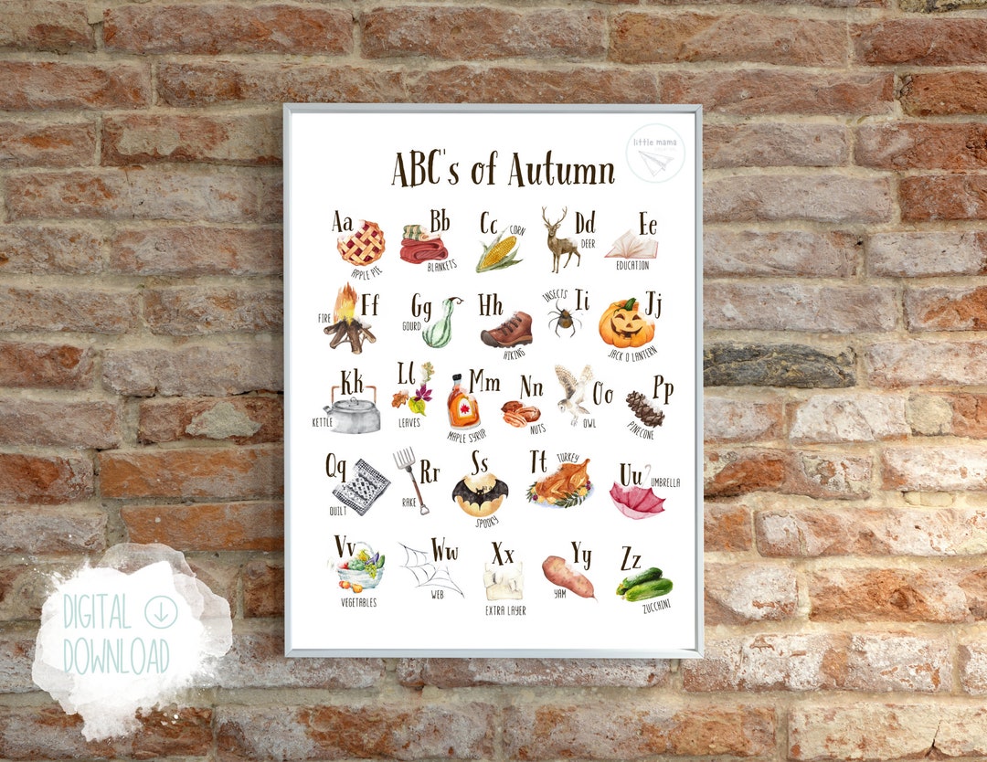 Instant Download / Autumn Abc's Print / Fall Print / Digital Download ...
