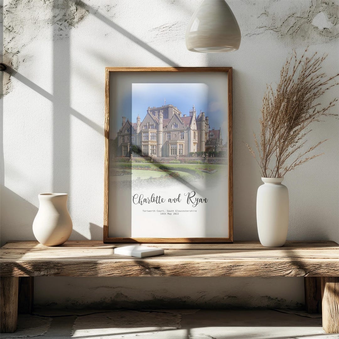 Personalised Wedding Venue Art Print - Digital Download- Watercolour ...
