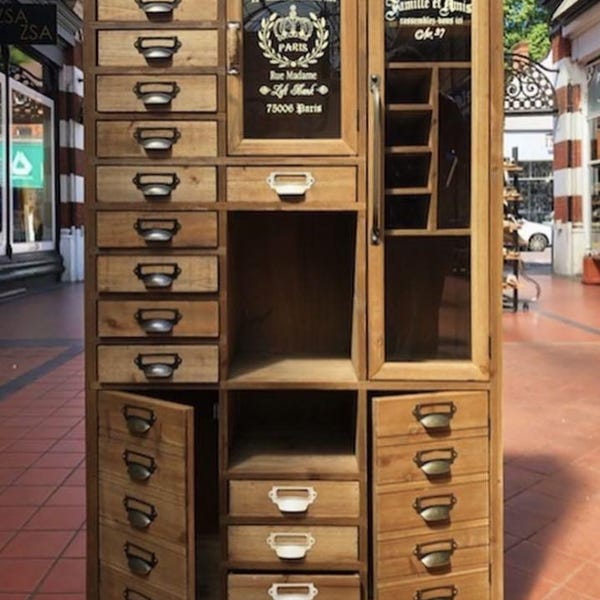 Unique Vintage Parisian Style Storage Cabinet / Chest of Drawers