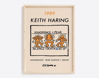 Keith Haring Act Up Poster, Exhibition Print, Printable Wall Art, Wall Art Prints, Keith Haring, Keith Haring Print, Keith Haring Poster