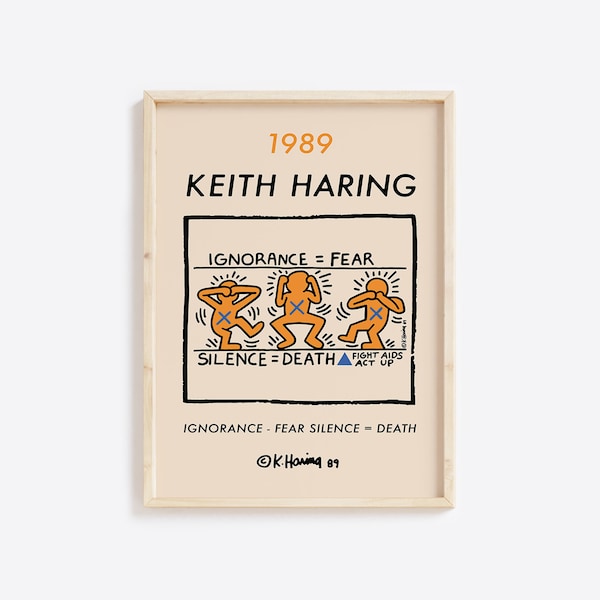 Keith Haring Act Up Poster, Exhibition Print, Printable Wall Art, Wall Art Prints, Keith Haring, Keith Haring Print, Keith Haring Poster