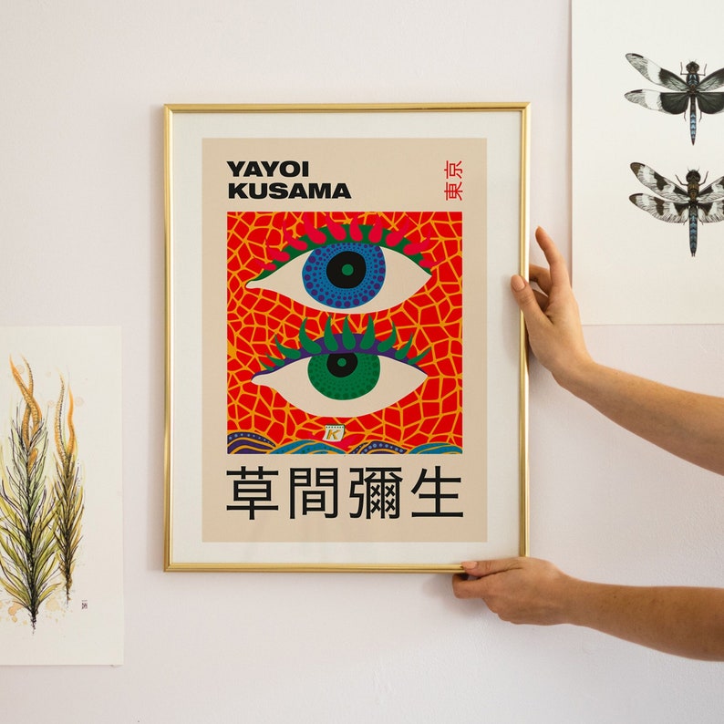 Yayoi Kusama Art Print Kusama Eye Japanese Wall Art Yayoi Etsy