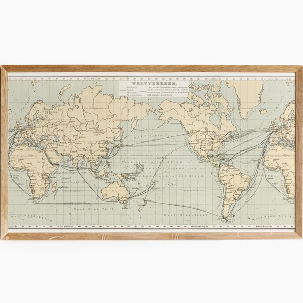 Samsung Frame TV Art, TV Frame Art, World Cartography, Old Vintage Map - #TVART13