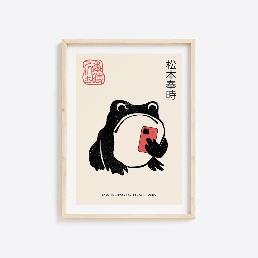 Japanese Frog Matsumoto Hoji, Woodblock Art Print, Japanese Art Poster ...