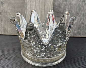 King Crown Silver or Gold Storage Ashtray Tea light Holder pot pourri ornamental home art family or friend gift Free P+P