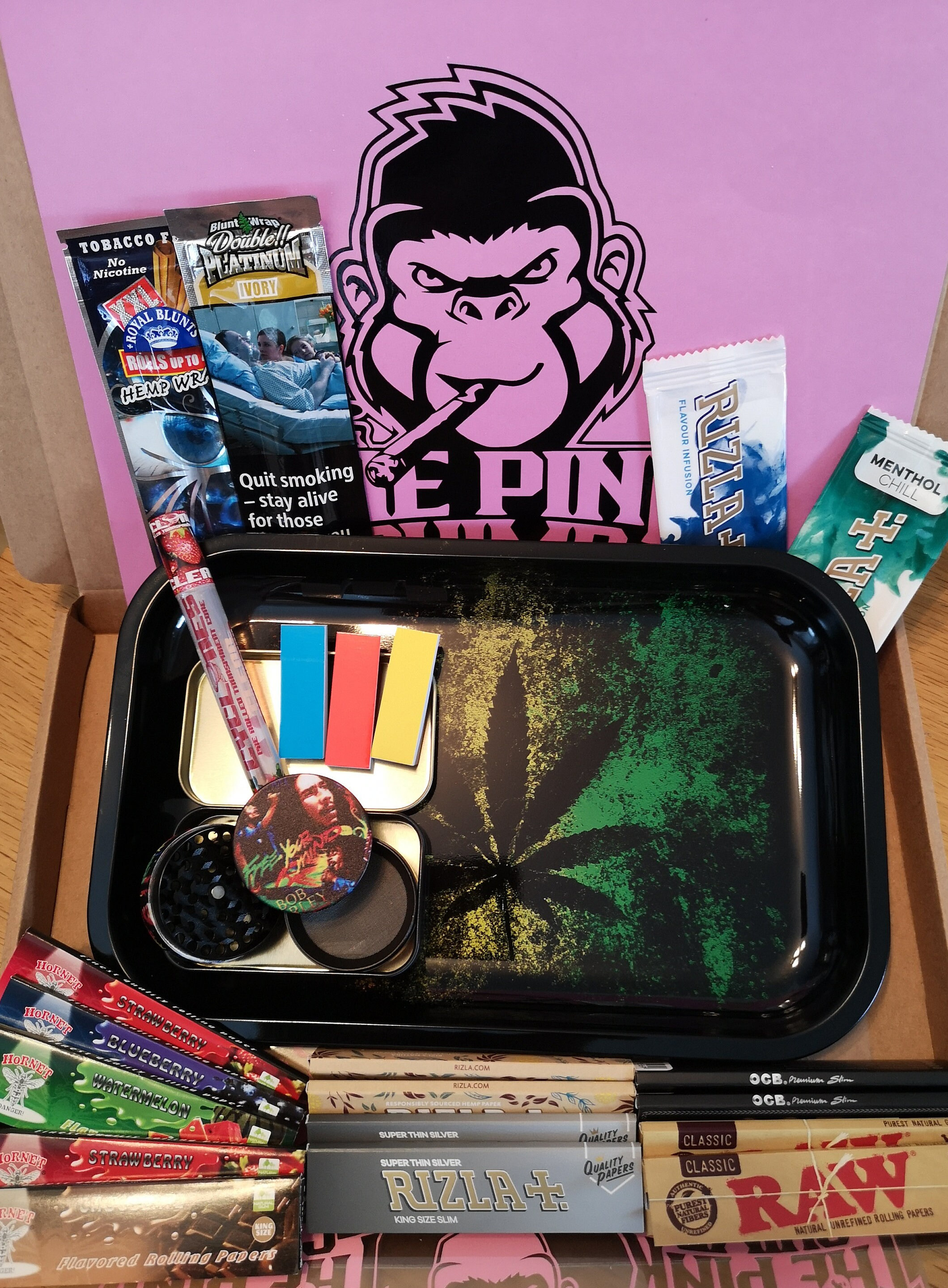 Stoner Care Package Tray Gift Set, Smoke Arsenal Rolling Tray Gift Set