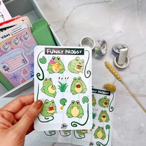 Stickervel - stickers voor in het dagboek - scrapbookstickers - funguy the fantastic - paddestoelstickers - schattige paddestoelstickervel