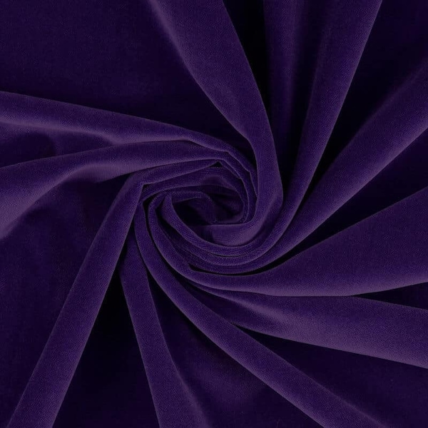 100% Cotton Velvet - Royal Purple -   Luxury Dressmaking Fabric - Sold by the Metre From Higgs and Higgs