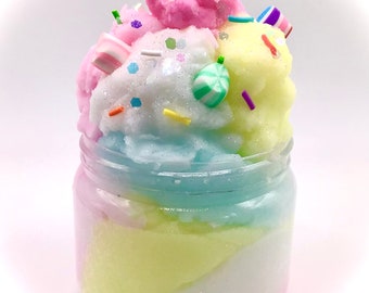 Sugar Puff Cow Slime - Rainbow Cloud Slime with Charms - Scented