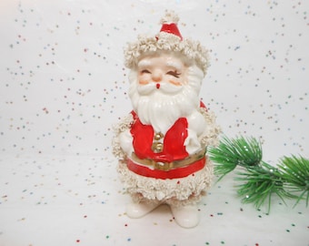 Vintage NAPCO Santa Christmas Planter Spaghetti Candy Cane Holder Japan Ceramic Mid Century, AtomicShackToo