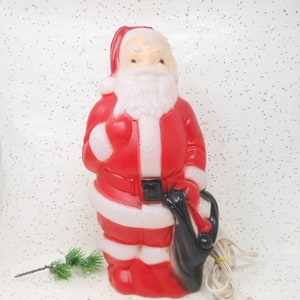 Vintage EMPIRE Santa Blow Mold Light Up Electric Plastic Christmas Blowmold 1968 Mid Century, AtomicShackToo