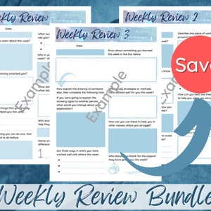 Wöchentliches Bewertungspaket | 3 x pädagogische Printables | Helfen Sie Ihrem Kind, wesentliche Denkfähigkeiten zu entwickeln | Blaues Motiv