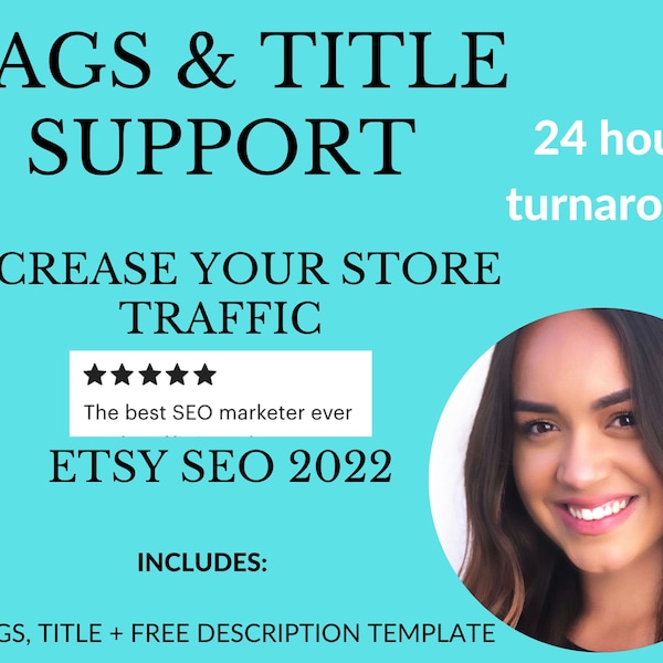 Etsy Titles and Tag support, Etsy SEO, Increase your Etsy Traffic with expert keyword research and copywriting, Save time with an Etsy Coach