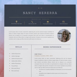 Teacher Resume Template & Cover Letter for Word, Google Docs and Pages, CV Template, Modern Resume Template, Resume With Photo, Clean Resume