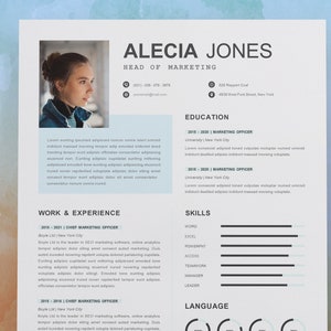 Professional Resume Template & Cover Letter for Word, Google Docs and Pages, CV Template, Modern Resume Template, With and Without Photo CV