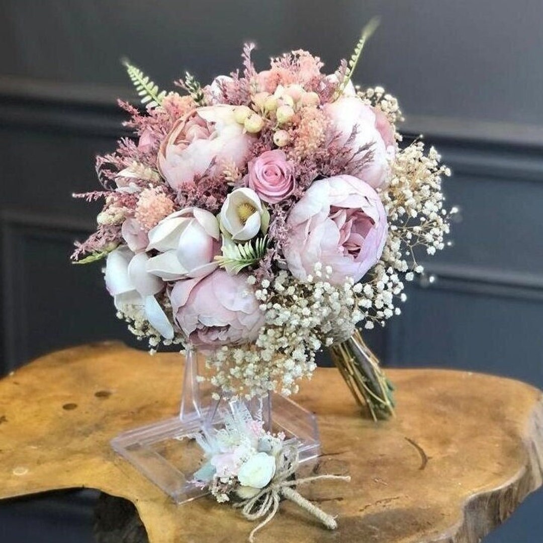 cn-Knight - Bouquet da sposa in seta, 30 pezzi, bouquet da sposa, bouquet da sposa, bouquet da damigella d'onore, con nastro di seta colorato, per
