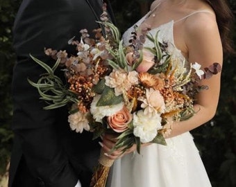 Bridal bouquet, Wedding bouquet, Bridal accessories, Wedding flower, Bridal flower, Boho bridal bouquet, Dried bridal bouquet