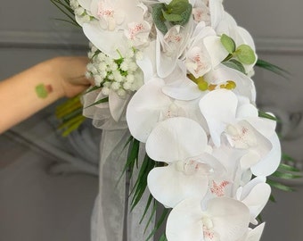 Orchid Wedding Bouquet, Orchid Bridal Bouquet, Bride Bouquet, Bride Flower, Wedding Flowers, Bridesmaid Bouquets, Artificial flowers