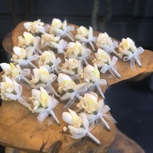 Magnolia Wedding Boutonniere: Artificial Bridal Flowers
