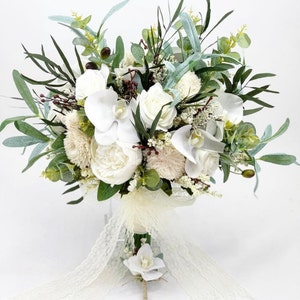 Olive Branch Wedding Bouquet, Bridal Bouquet, Bride Bouquet, Bride Flower, Wedding Flowers, Bridesmaid Bouquets, Artificial flowers