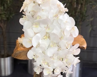Orchid Cascading Wedding Bouquet: Artificial Bride/Bridesmaid Flowers