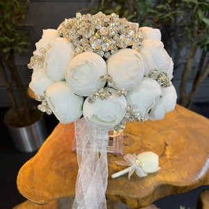 Peony Crystal Diamante Bride Bouquet, Bling Bridal Bouquet With Rhinestone Bridal Bouquet, Bridal Bouquets, Artificial flowers