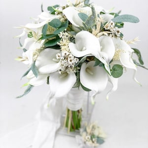 Calla Lilies Arrangement Wedding Bouquet: Artificial Bridal Flowers
