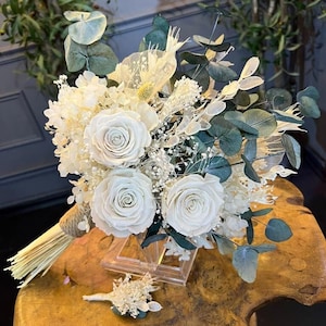 Preserved Rose Dried Wedding Bouquet, Preserved Rose Dried Bridal Bouquet, Wedding Bouquet, Boho Bridal Bouquet,Preserved Rose Bouquet