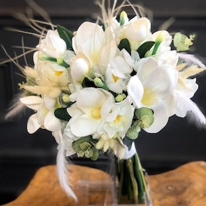 Bouquet de mariage magnolia, bouquet de la mariée, fleur de la mariée, fleurs de mariage, bouquets de demoiselle d&#39;honneur, fleurs artificielles