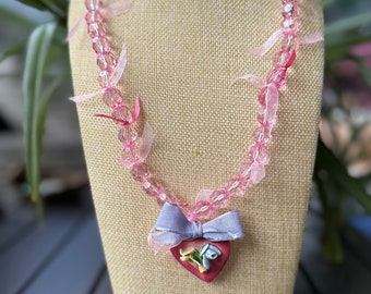 Pretty in Pink - A Handcrafted Antique Recreation Necklace