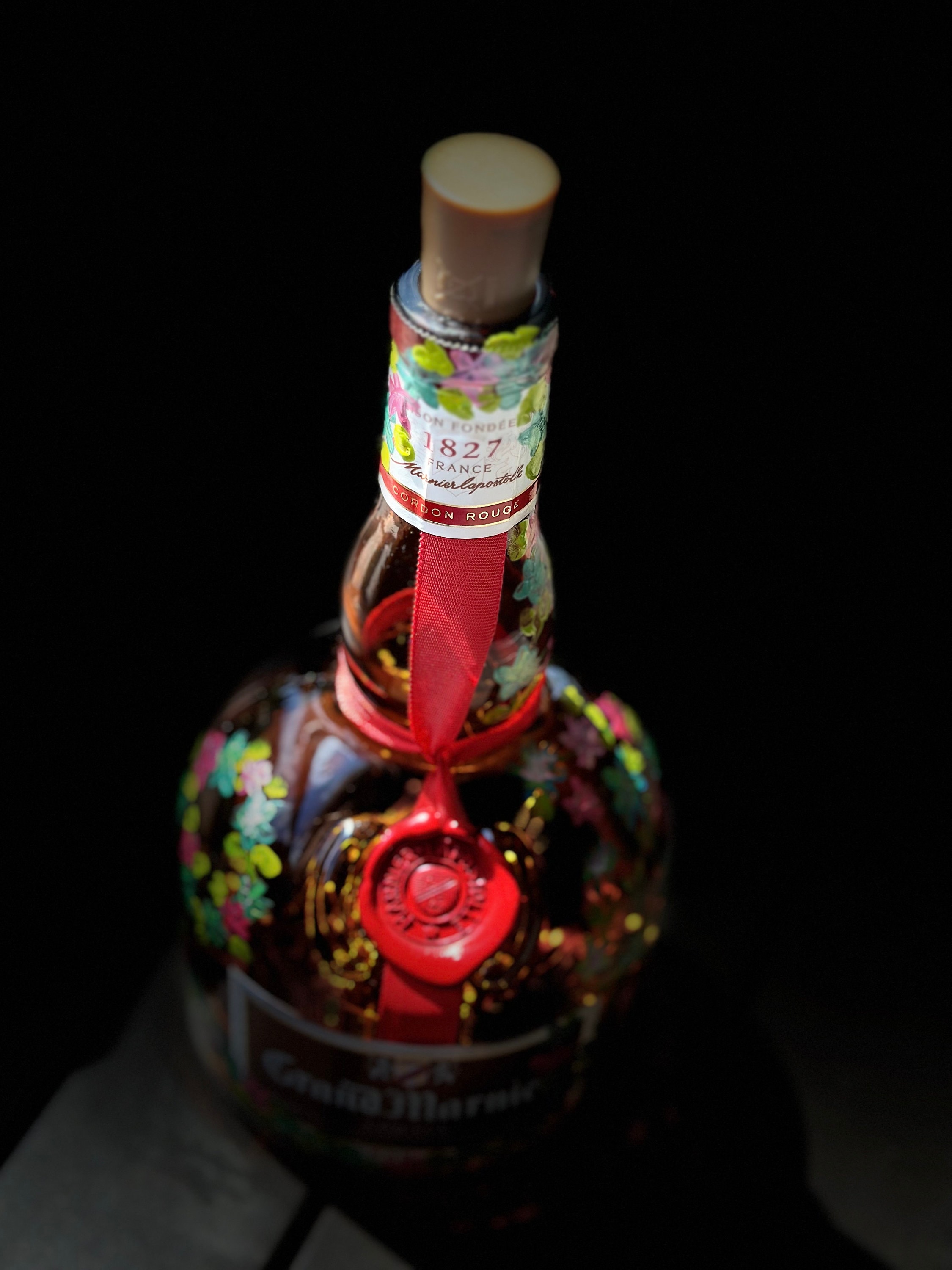 Hand Painted Grand Marnier Bottle - Flower Strands - Etsy